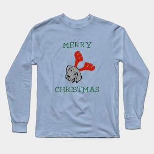 xmas pizza dog Long Sleeve T-Shirt